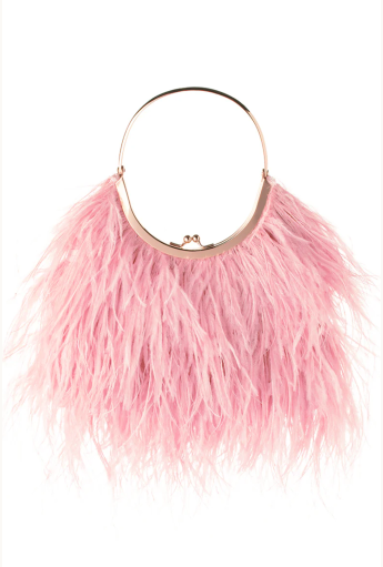 Pink Penny Feathered Frame Bag Rent B