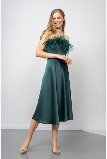 Emerald Mila Feather Dress Rent B
