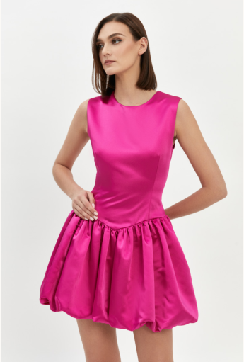 Pink Satin Mini Dress Rent B