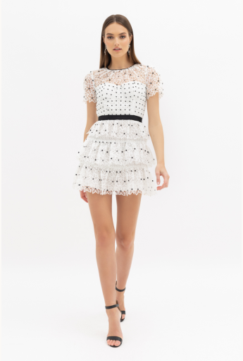 White Floral Mini Dress Rent B