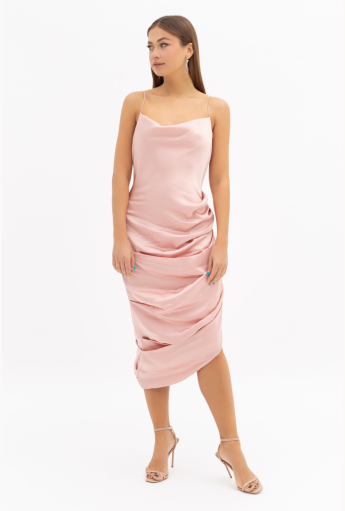 Drapped Satin Crepe Dress Rent B