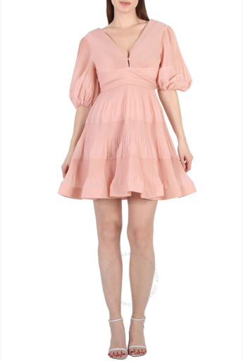 Peach Pleated Mini Dress Rent B