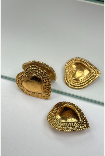 Vintage Gold Heart-shaped Clips Rent B