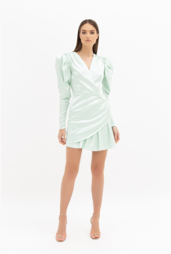 Gathered Satin Mini Dress Rent B