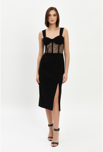 Midi Corset Black Dress Rent B