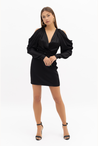 Black Cut Out Sleeve Dress Rent B