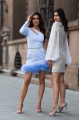 Sky Blue Melissa Dress With Feathers Rent B