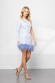 Sky Blue Melissa Dress With Feathers Rent B