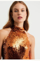 Dacia Bronze Sequin Mini Dress Rent B