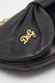 D&G Black Calf Hair And Leather Bubbles Chain Clutch Rent B