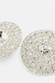 Embellished Asymmetric Disc Earrings Rent B