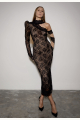 Black Lace Asymmetric Dress Rent B