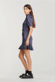 Navy Blue Printed Satin Mini Dress Rent B