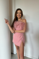 Rose Gabrielle Dress with Feathers Rent B