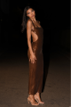 Chocolate Sequin Cut Out Maxi Dress Rent B