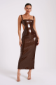 Chocolate Sequin Cut Out Maxi Dress Rent B