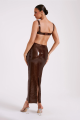 Chocolate Sequin Cut Out Maxi Dress Rent B