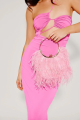 Pink Penny Feathered Frame Bag Rent B