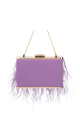 Estelle Purple Feather Clutch Rent B