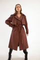 Italian Vegan Leather Brown Trenchcoat Rent B