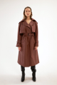 Italian Vegan Leather Brown Trenchcoat Rent B