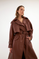 Italian Vegan Leather Brown Trenchcoat Rent B