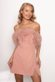 Rose Gabrielle Dress with Feathers Rent B