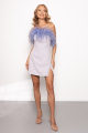 Blue Gabrielle Dress with Feathers Rent B