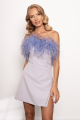 Blue Gabrielle Dress with Feathers Rent B