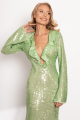 Green Ruffle-trim Sequinned Dress Rent B