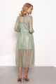 Sage Grid Sequin Midi Dress