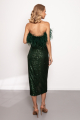 Green Sequin Ariana Feather Midi Dress