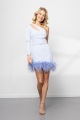 Sky Blue Melissa Dress With Feathers Rent B