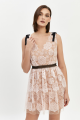 Nude Lace Mini Dress Rent B