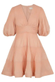 Peach Pleated Mini Dress Rent B