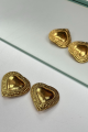 Vintage Gold Heart-shaped Clips Rent B