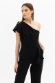 One-shoulder Ruffled Cady Jumpsuit Rent B