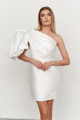 White Puff One Shoulder Dress Rent B