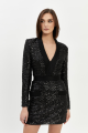 Balmain Sequin Black Dress Rent B