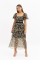 Sequined Mesh Midi Dress Rent B