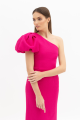 One Shoulder Pink Midi Dress Rent B