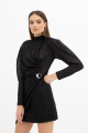 Embellished Lurex Mini Black Dress Rent B