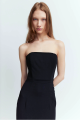 Feather Trimmed Midi Black Dress Rent B