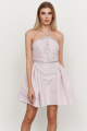 Lilac Taffeta Diamante Trim Mini Dress Rent B