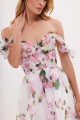 Tender Floral Midi Tie-strap Dress Rent B