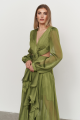 Green Satin Maxi Dress Rent B