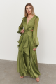 Green Satin Maxi Dress Rent B