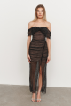 Crystal Embellished Fishnet Midi Dress Rent B