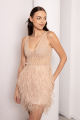 Pink Feather Mini Dress Rent B