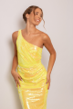 Vivid Yellow Sparkling Midi Dress Rent B